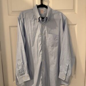 Brooks Brothers 1818 Madison Button Up Shirt Mens 17.5-34 Blue Check Supima City